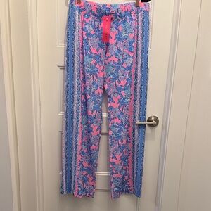 Lilly Pulitzer Pink and Blue Floral Pants